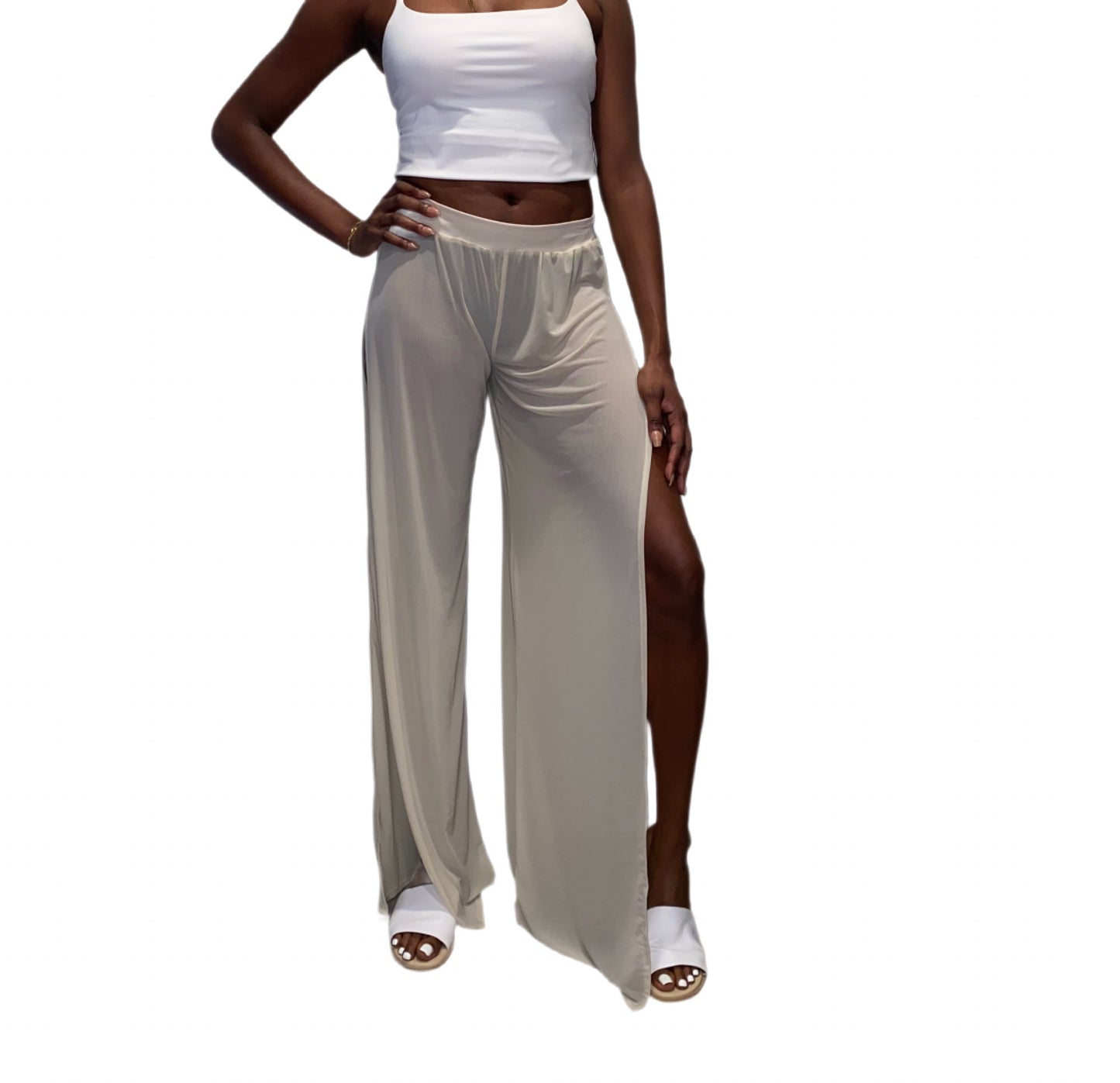 Tall Mesh Pants Ivory S/M
