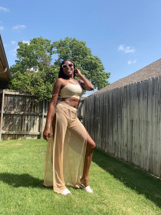 Tall Mesh Pants Cream S/M