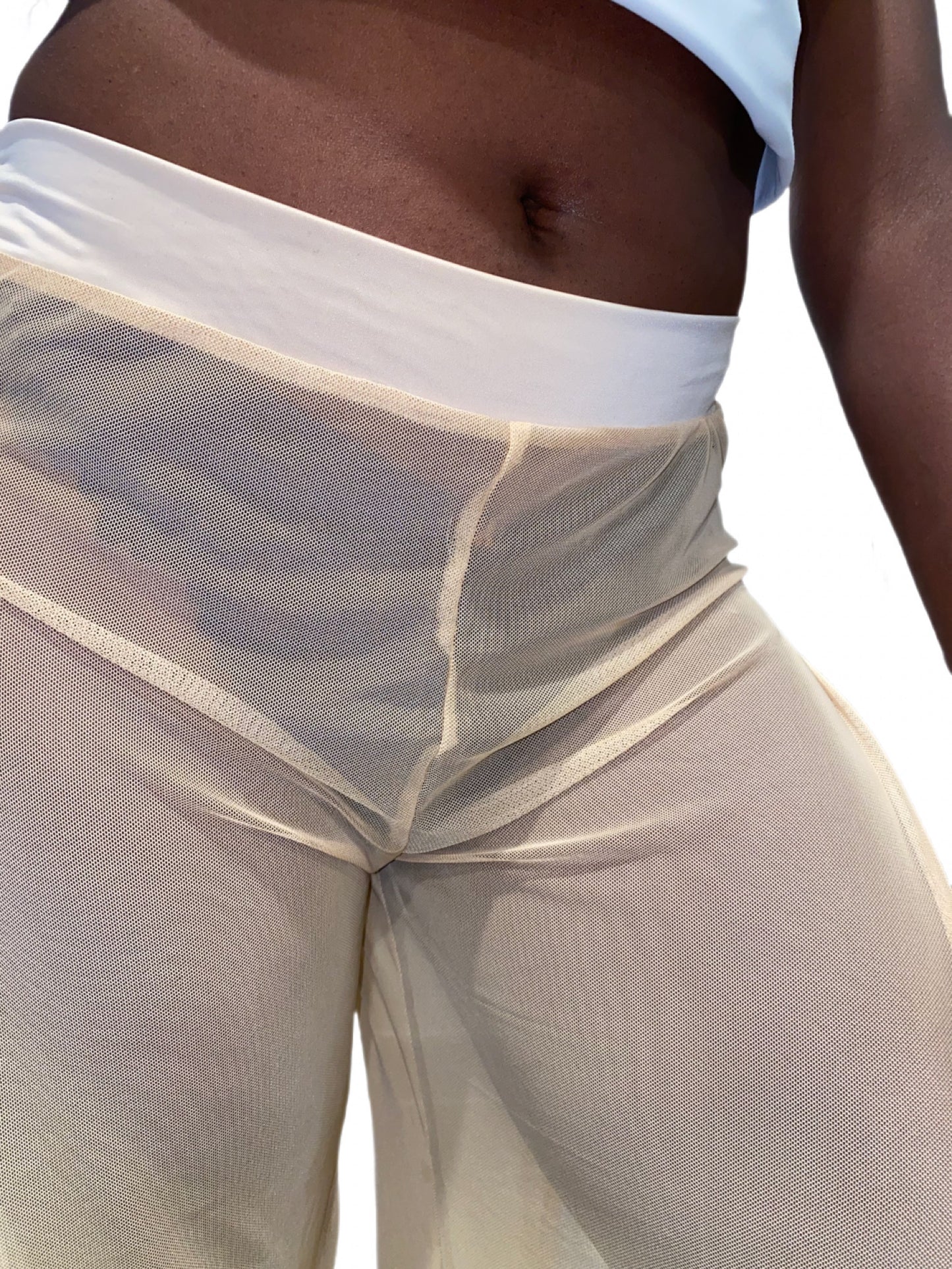 Tall Mesh Pants Ivory S/M