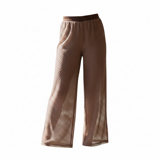 Tall Mesh Dots Pants Brown (NO SLIT) S/M
